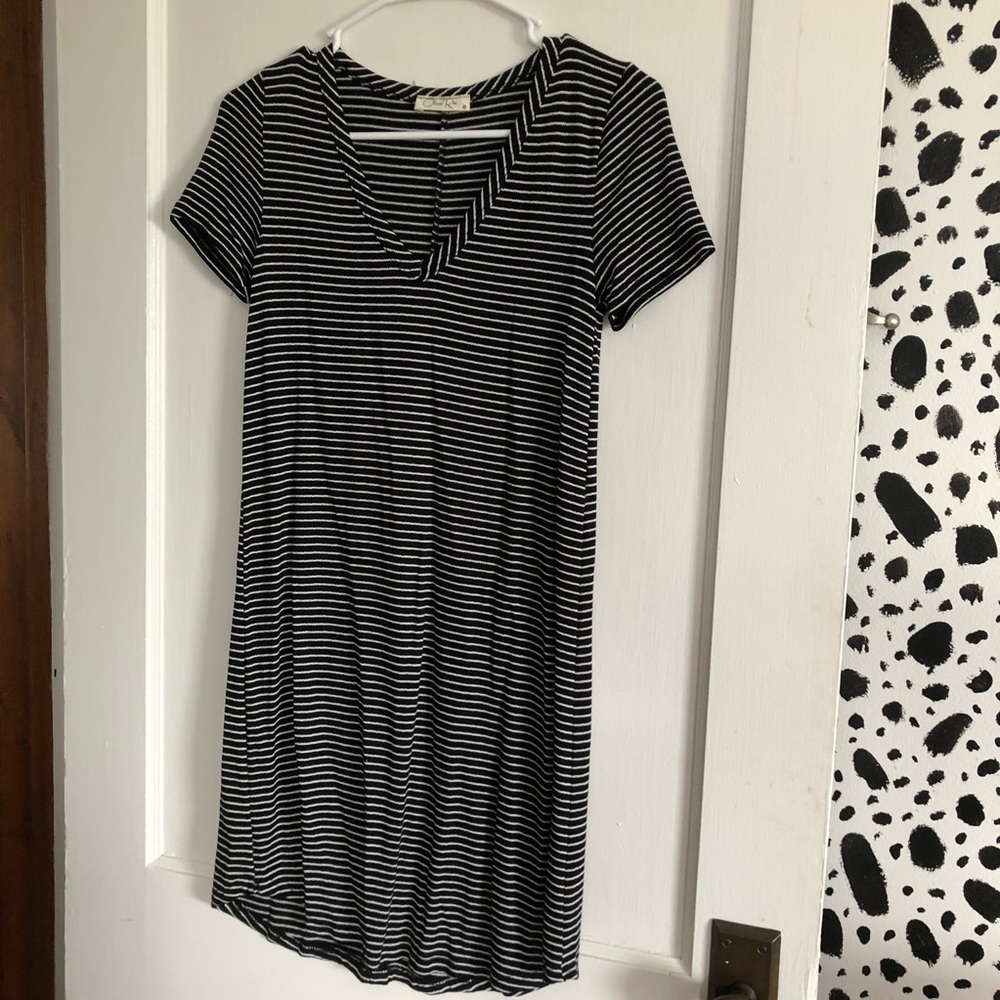Black & White Striped T-Shirt Dress NWOT